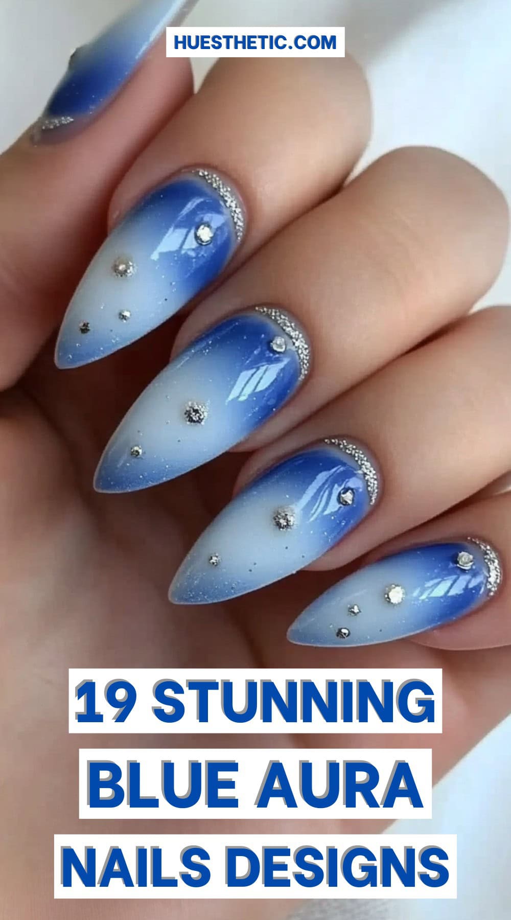 blue aura nails pinterest poster