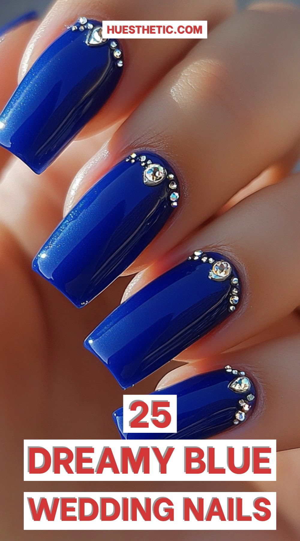 blue wedding nails pinterest poster