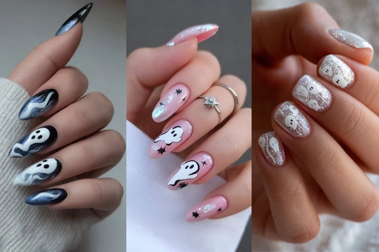31 Mysterious Ghost Nails: Ideas to Blend Style with a Touch of Scare