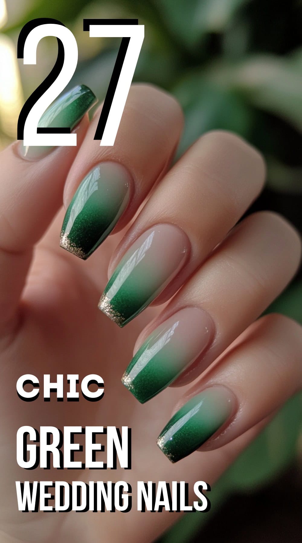 green wedding nails