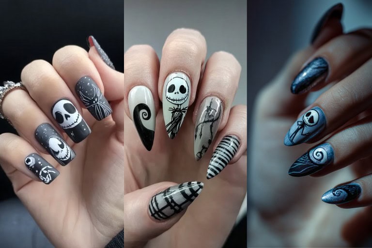 29 Sinister Jack Skellington Nails Ideas: Creepy-Cool Styles for a Nightmarish Halloween
