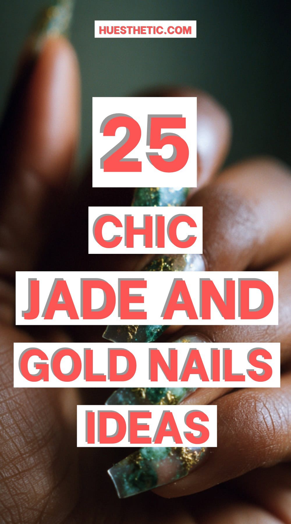 jade and gold nails pinterest poster
