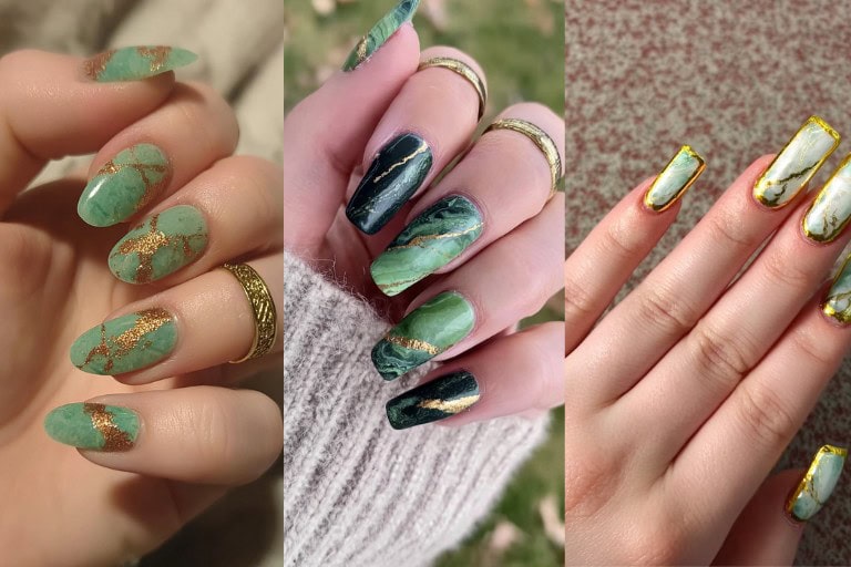 25 Chic Jade and Gold Nails: Luxe Ideas for an Effortlessly Glam Look