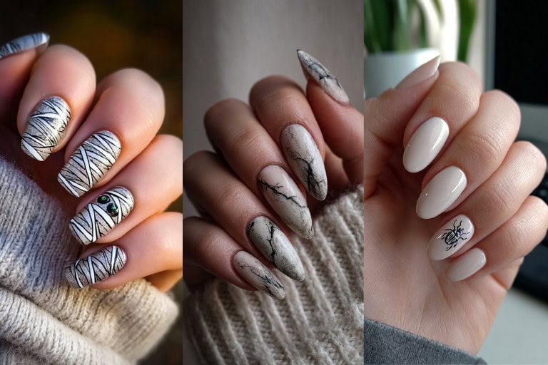 25 Ghastly Glam Mummy Nails: Ideas for a Perfectly Wrapped Halloween Mani