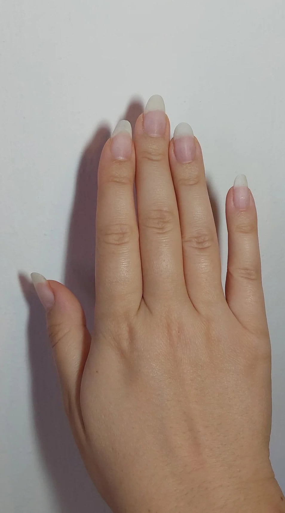 Natural nails before any prep, with visible free edge and no polish, ready for shaping and cleaning.