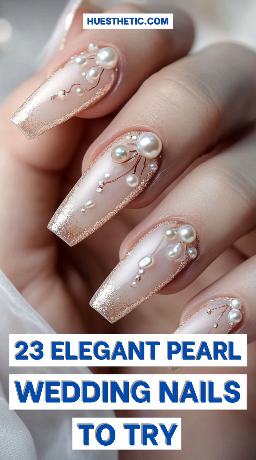 pearl wedding nails pinterest poster