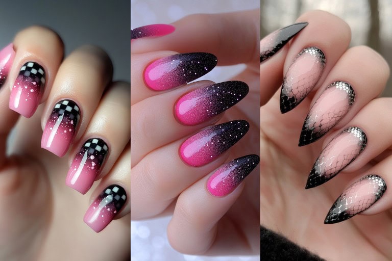 25 Fierce Pink and Black Ombre Nails: Trendy Ideas You’ll Want to Copy This Season