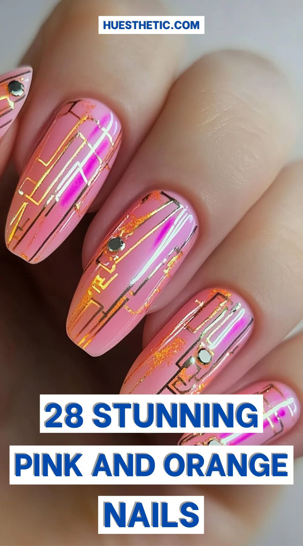 pink and orange nails pinterest poster