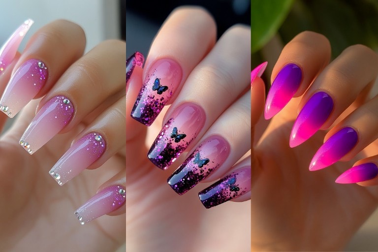 25 Dazzling Pink and Purple Ombre Nails: Trendy Ideas to Inspire Your Next Set