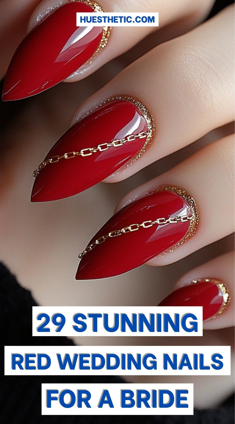 red wedding nails for bride pinterest poster