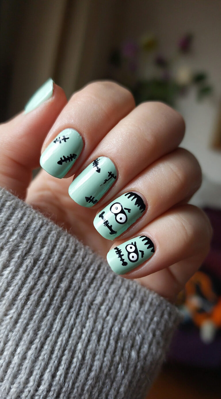 Smiffys Makeup FX Frankenstein Nails Green main image 0