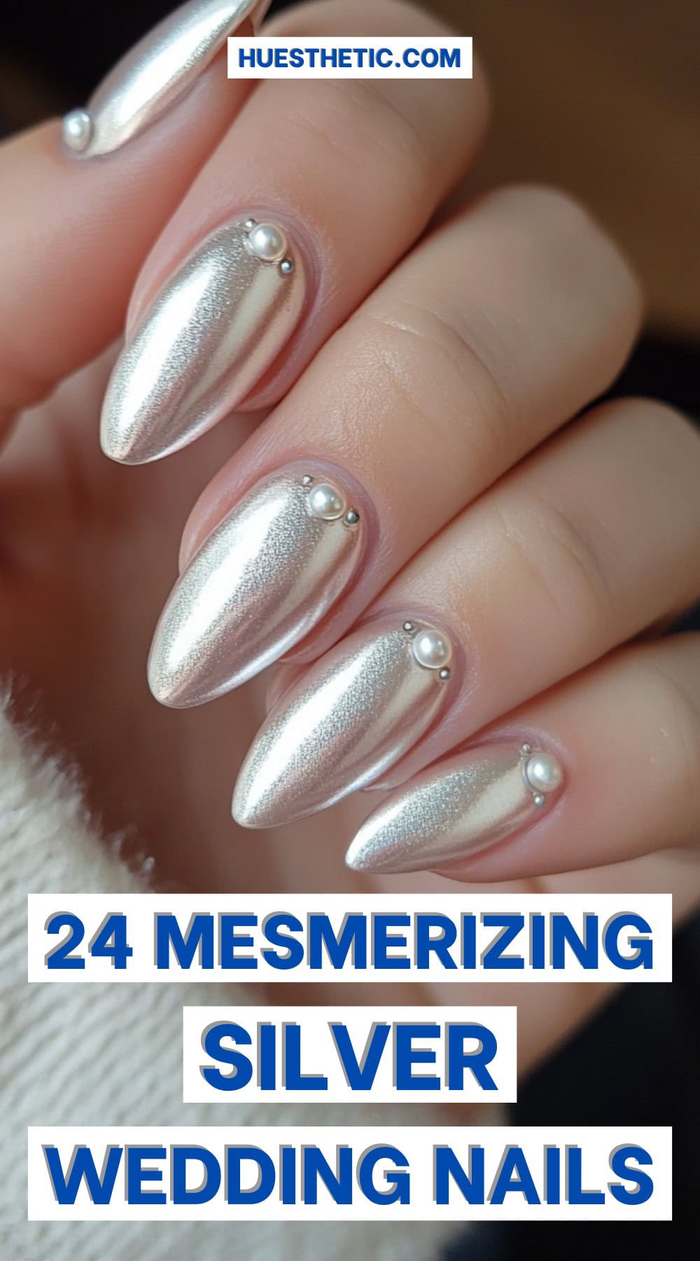 silver wedding nails pinterest poster