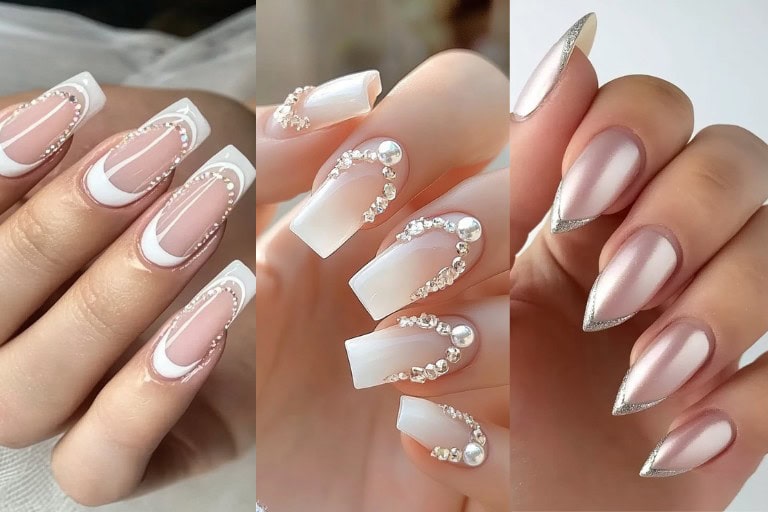24 Elegant Wedding Nails French Ideas: Timeless Styles for a Classic Bridal Look